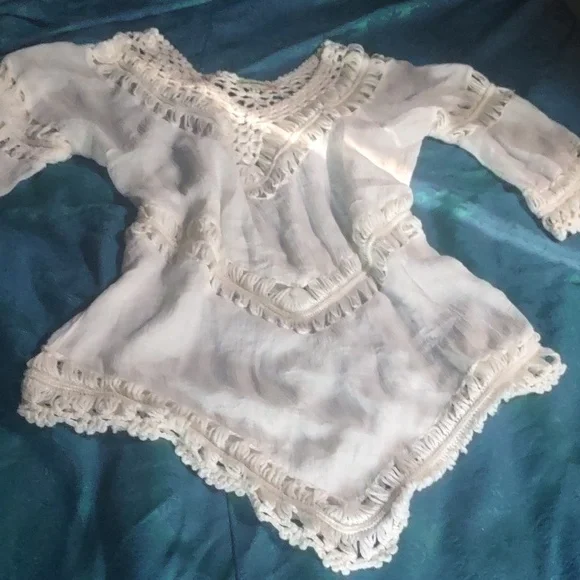 Boho White Top S - Picture 2 of 6